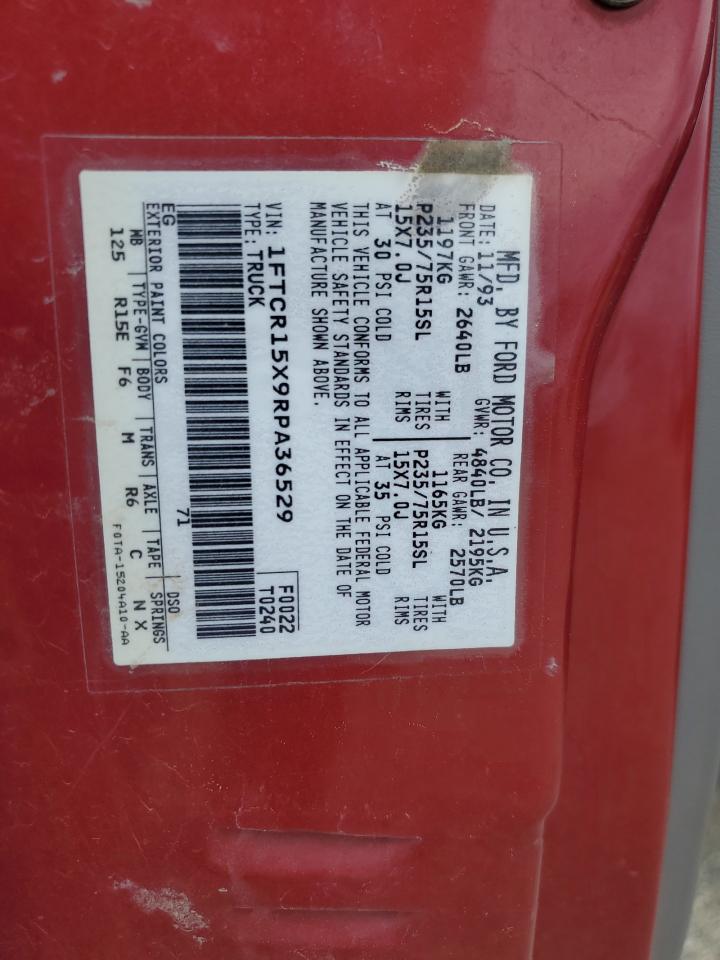 1994 Ford Ranger Super Cab VIN: 1FTCR15X9RPA36529 Lot: 70348065