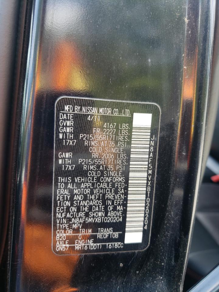 2011 Nissan Juke S VIN: JN8AF5MVXBT020204 Lot: 67428815