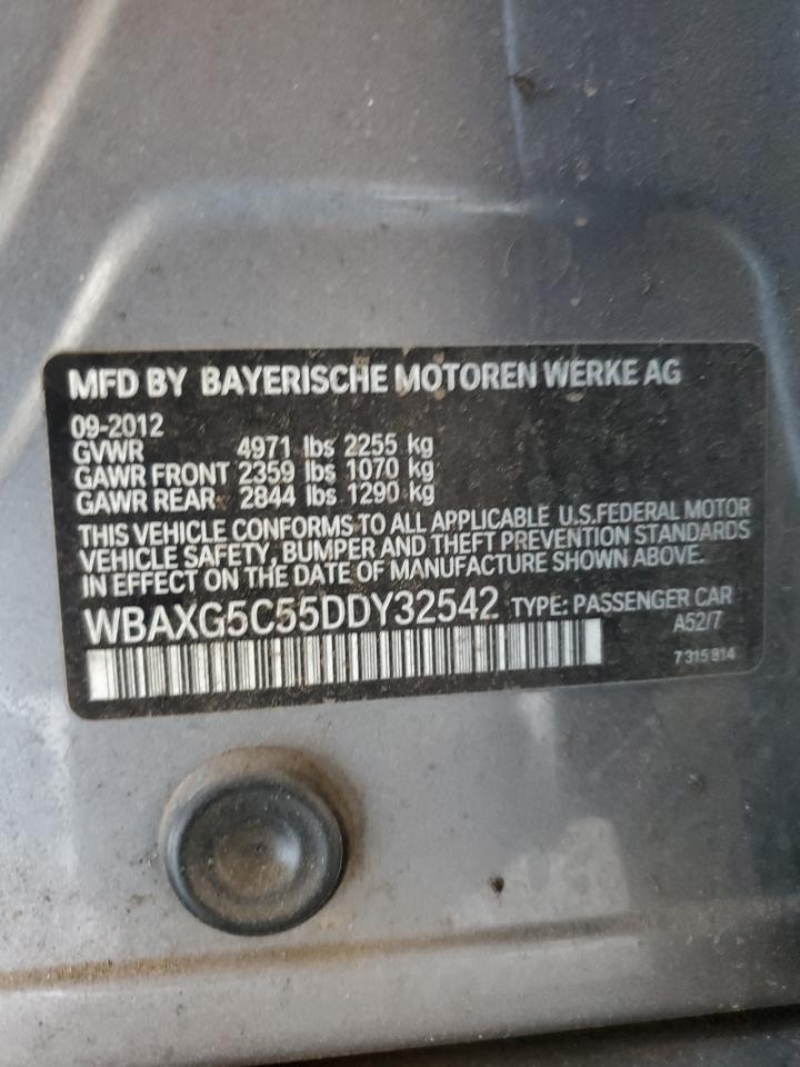2013 BMW 528 I VIN: WBAXG5C55DDY32542 Lot: 71170805