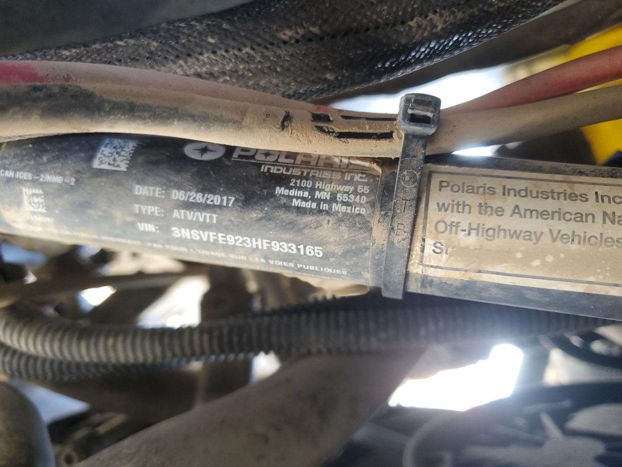2017 Polaris Rzr Xp 4 Turbo VIN: 3NSVFE923HF933165 Lot: 67852075
