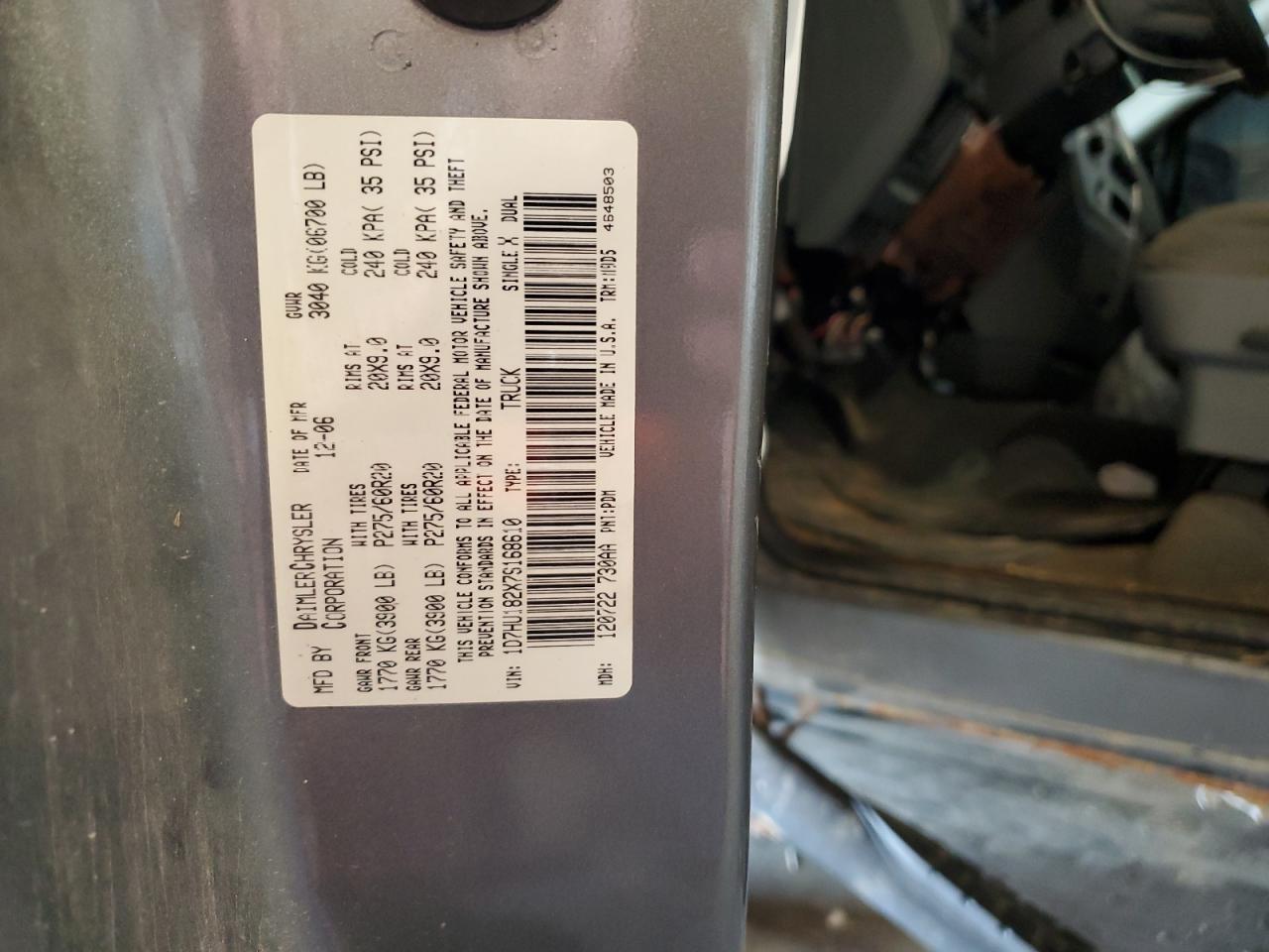 2007 Dodge Ram 1500 St VIN: 1D7HU182X7S168610 Lot: 69074465