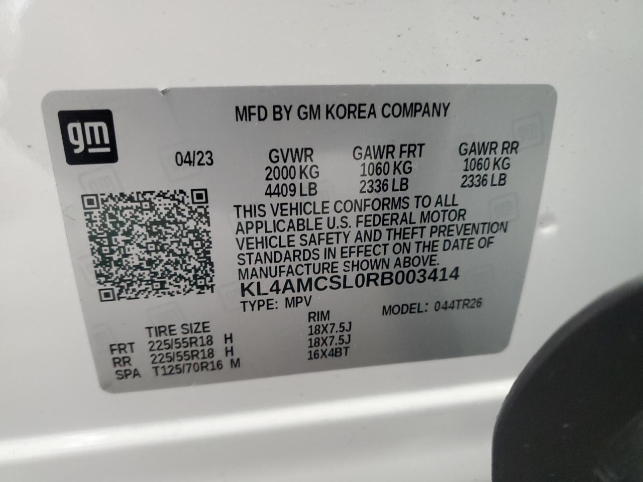 2024 Buick Encore Gx Preferred VIN: KL4AMCSL0RB003414 Lot: 66831595