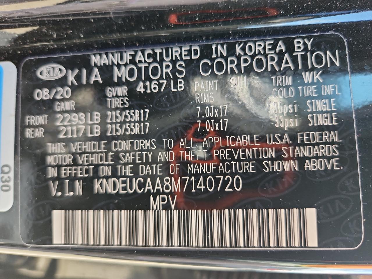 2021 Kia Seltos S VIN: KNDEUCAA8M7140720 Lot: 69150015