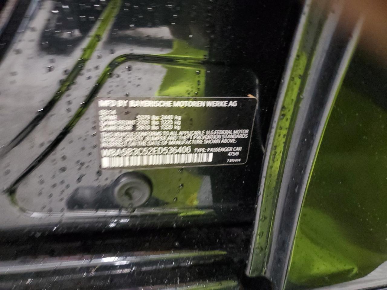 2014 BMW 535 Xi VIN: WBA5B3C52ED536406 Lot: 67228865