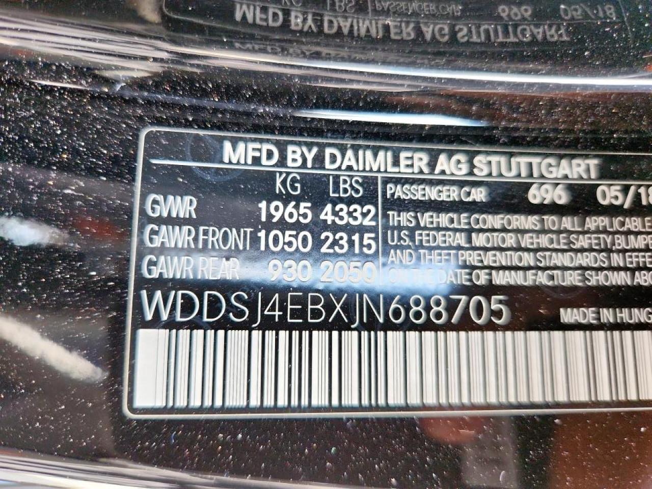 2018 Mercedes-Benz Cla 250 VIN: WDDSJ4EBXJN688705 Lot: 69561615