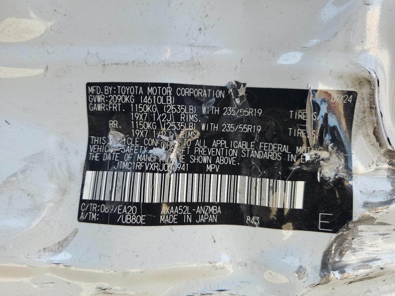 2024 Toyota Rav4 Xle Premium VIN: JTMC1RFVXRJ030941 Lot: 70932165