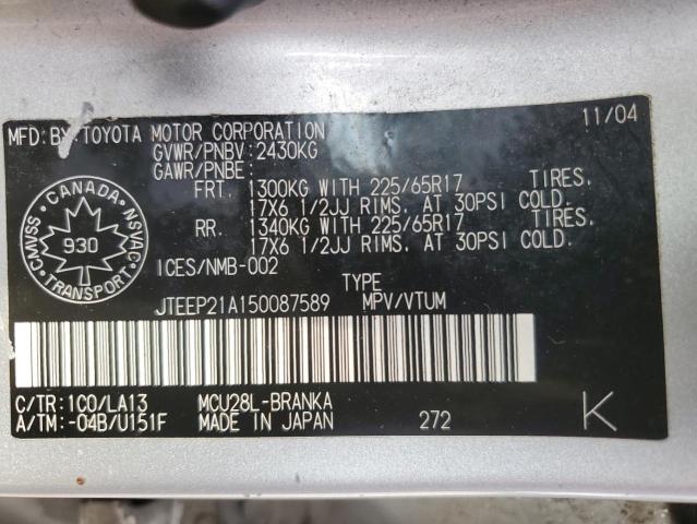 2005 TOYOTA HIGHLANDER LIMITED  
