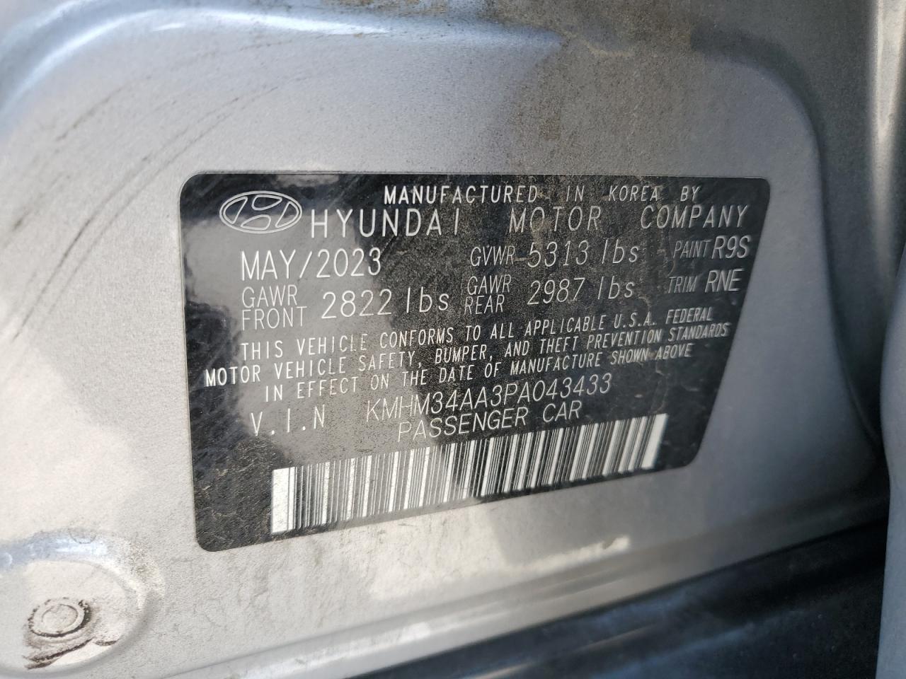 2023 Hyundai Ioniq 6 Sel VIN: KMHM34AA3PA043433 Lot: 69071215