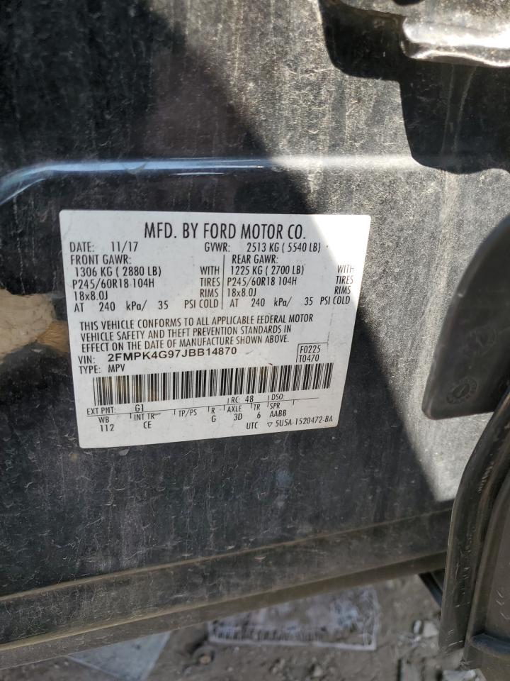 2018 Ford Edge Se VIN: 2FMPK4G97JBB14870 Lot: 67428295