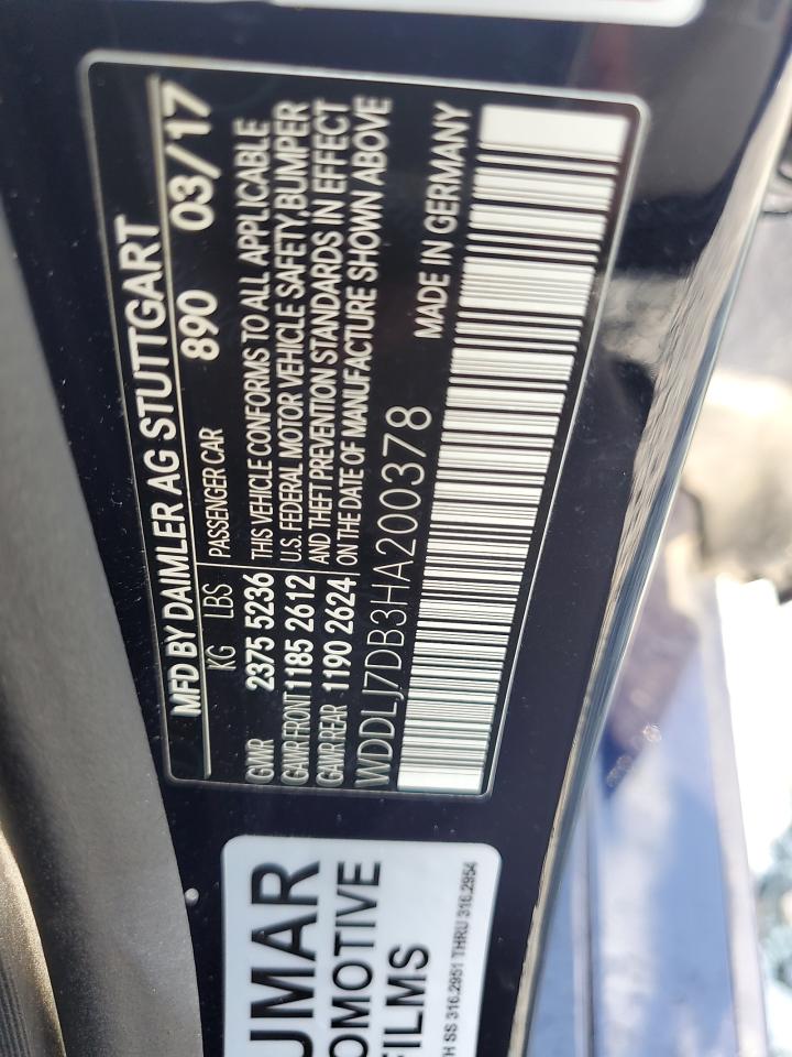 2017 Mercedes-Benz Cls 550 VIN: WDDLJ7DB3HA200378 Lot: 69949605