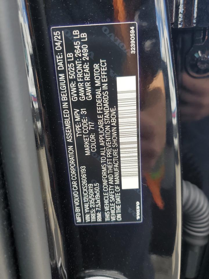 2025 Volvo Xc40 Plus VIN: YV4L12UCXS2606193 Lot: 70298805