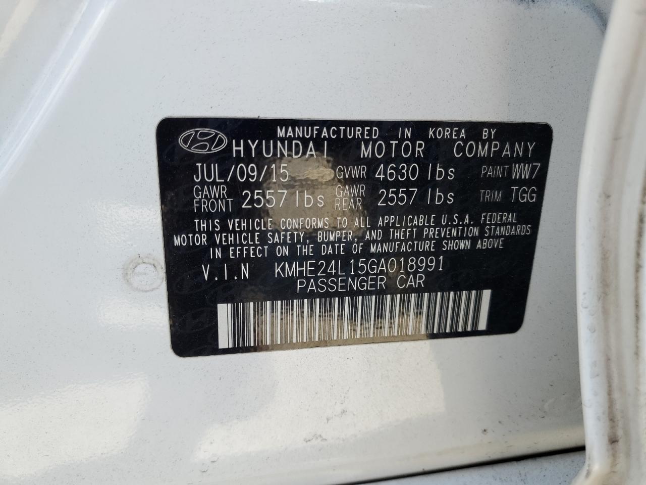 2016 Hyundai Sonata Hybrid VIN: KMHE24L15GA018991 Lot: 70188475