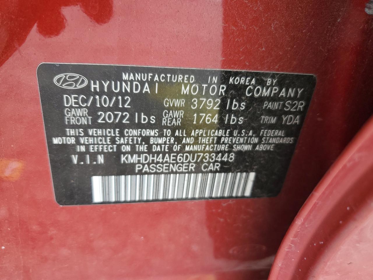 2013 Hyundai Elantra Gls VIN: KMHDH4AE6DU733448 Lot: 70092475