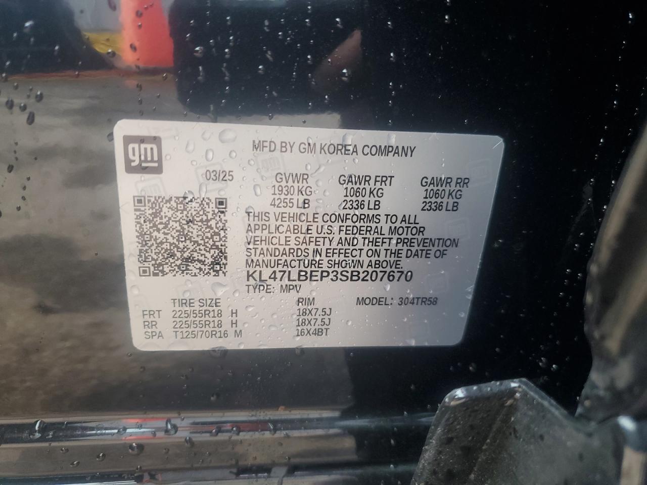 2025 Buick Envista Sport Touring VIN: KL47LBEP3SB207670 Lot: 67658355