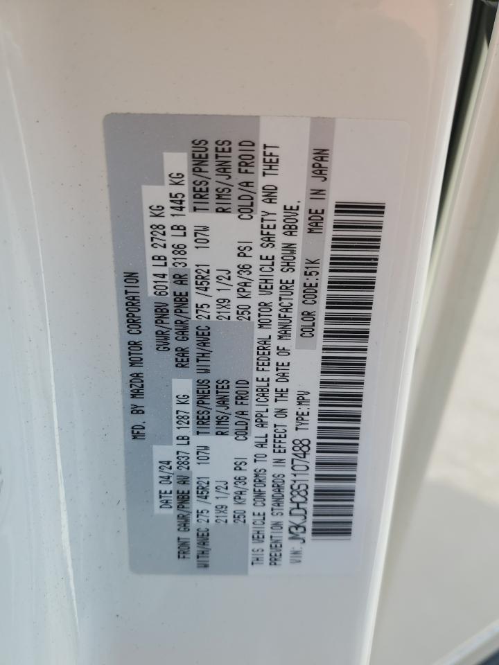 2025 Mazda Cx-70 Premium VIN: JM3KJDHC8S1107488 Lot: 66853885