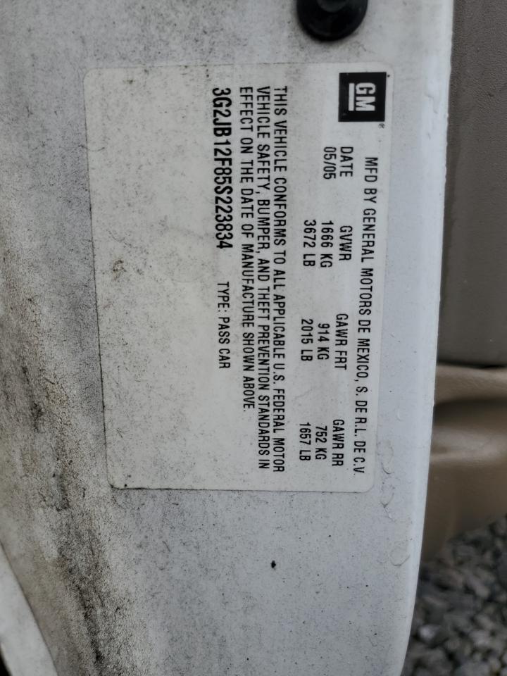 2005 Pontiac Sunfire VIN: 3G2JB12F85S223834 Lot: 68046735