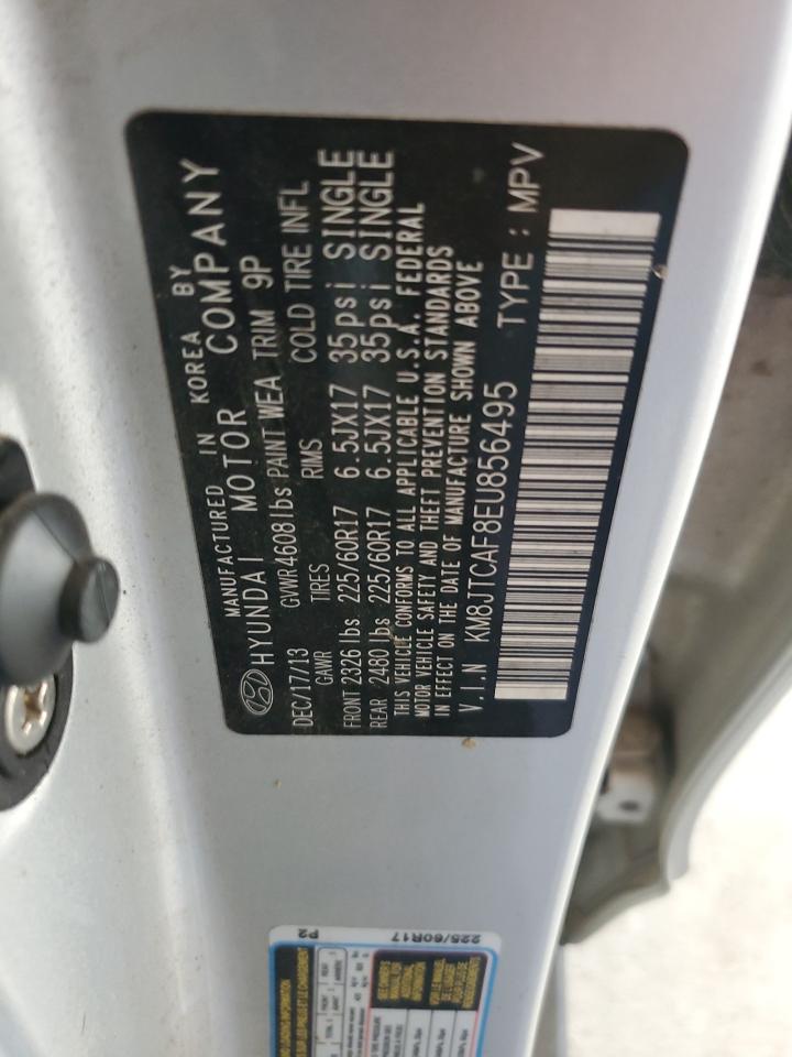 2014 Hyundai Tucson Gls VIN: KM8JTCAF8EU856495 Lot: 67411495