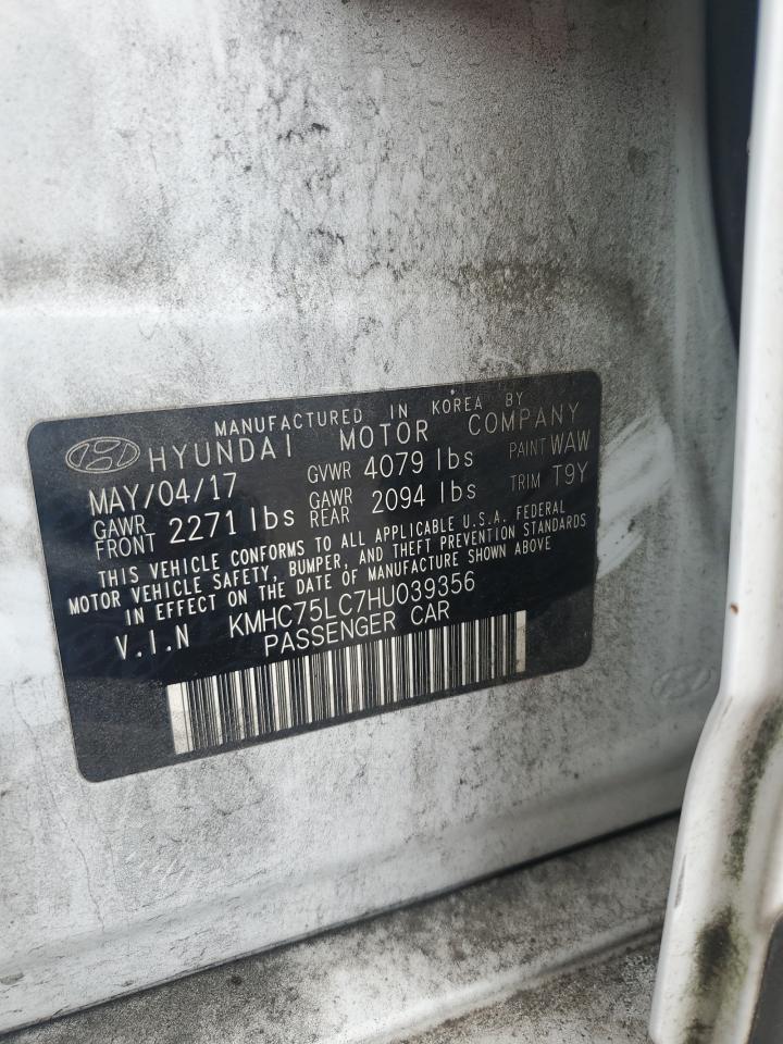 2017 Hyundai Ioniq Sel VIN: KMHC75LC7HU039356 Lot: 67955265