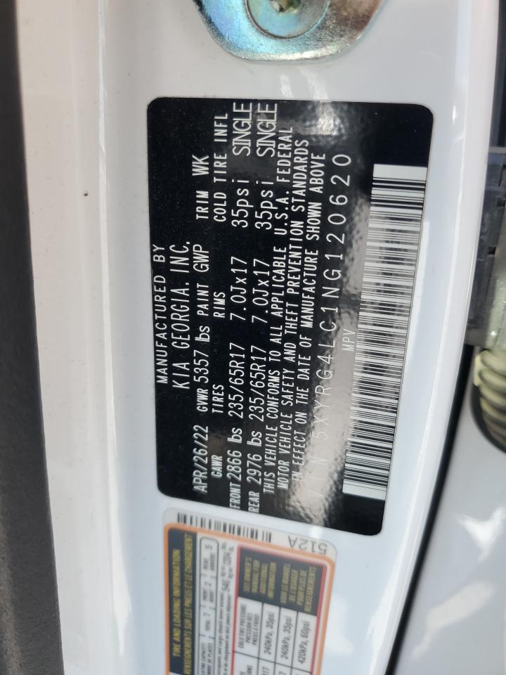 2022 Kia Sorento Lx VIN: 5XYRG4LC1NG120620 Lot: 69379015