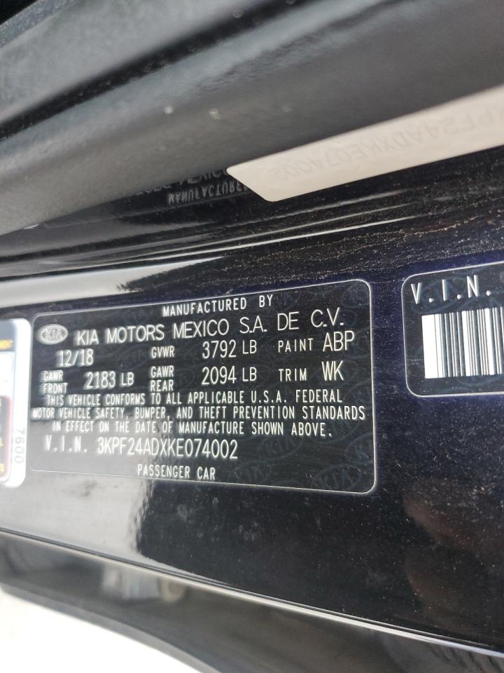 2019 Kia Forte Fe VIN: 3KPF24ADXKE074002 Lot: 68454605