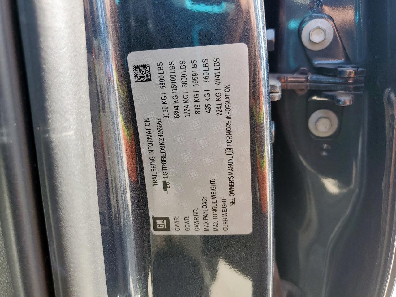 2019 GMC Sierra C1500 Sle VIN: 1GTP8BED9KZ426654 Lot: 69941905