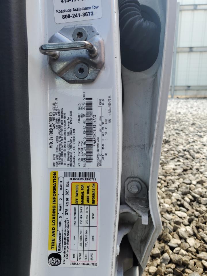 2020 Ford Fusion Se VIN: 3FA6P0HD9LR105773 Lot: 70144675