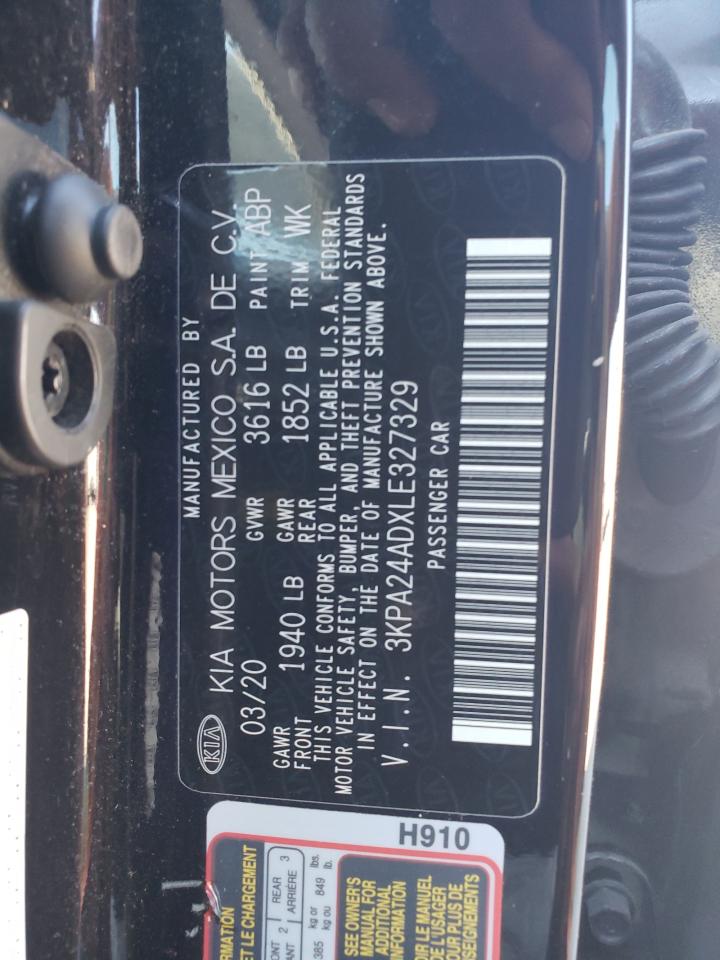 2020 Kia Rio Lx VIN: 3KPA24ADXLE327329 Lot: 70094685