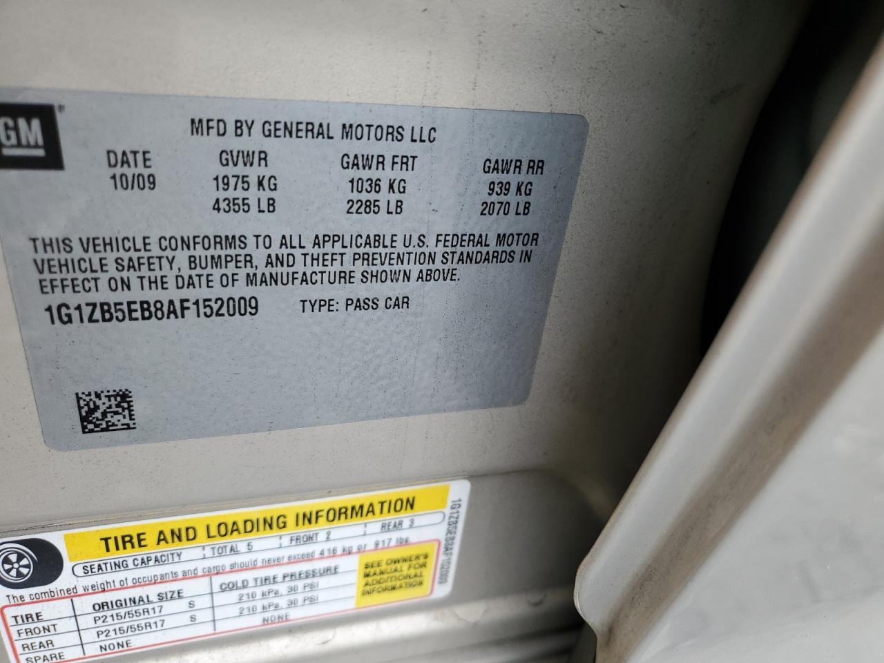 2010 Chevrolet Malibu Ls VIN: 1G1ZB5EB8AF152009 Lot: 69569295