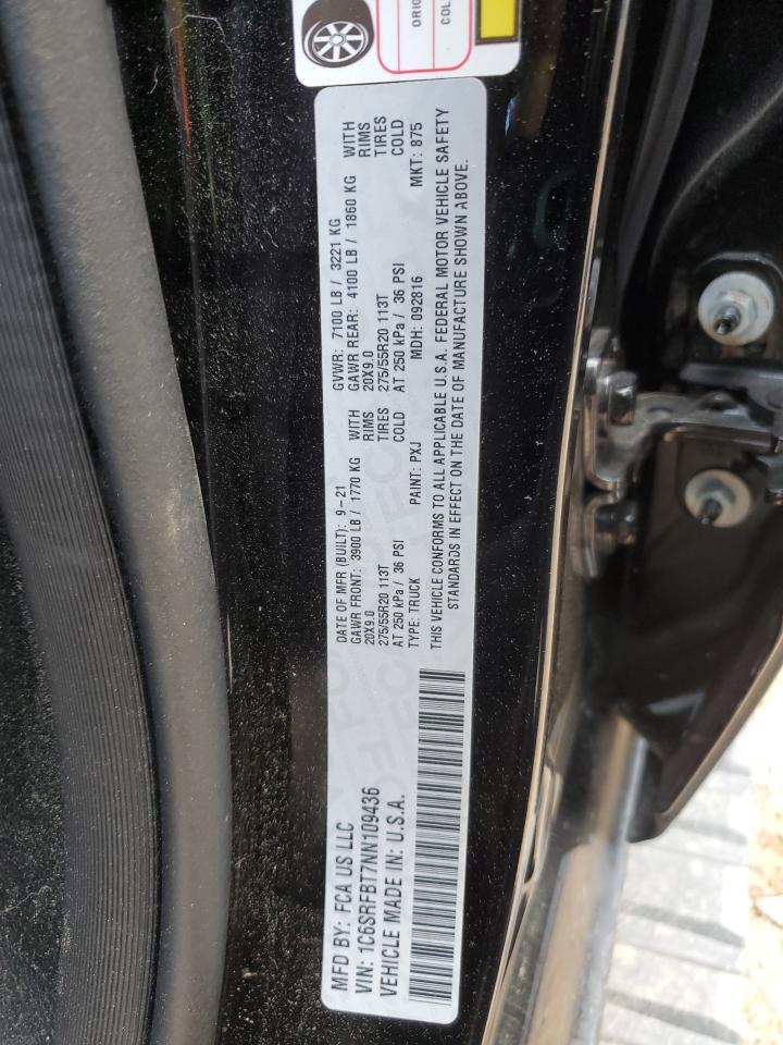 2022 Ram 1500 Big Horn/Lone Star VIN: 1C6SRFBT7NN109436 Lot: 69672695