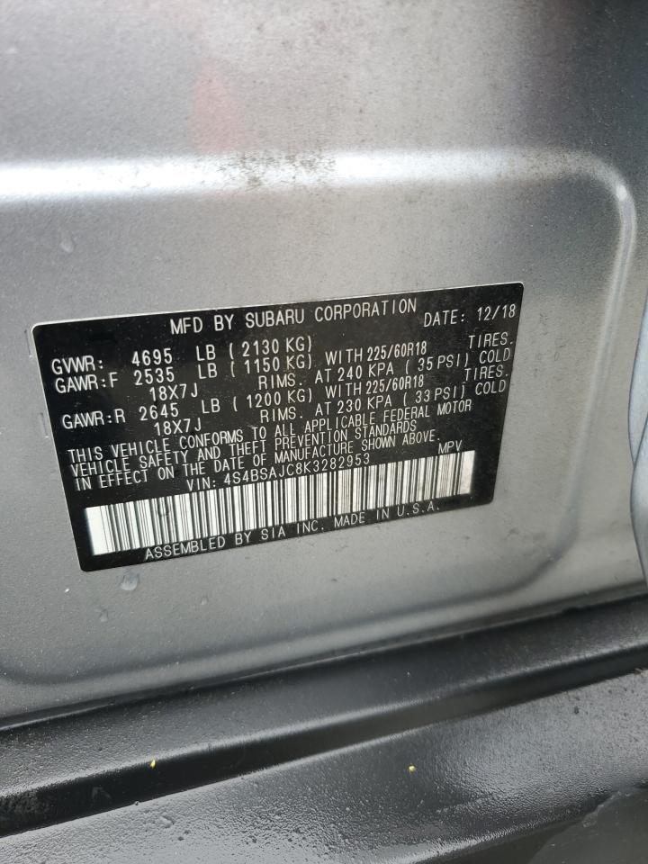 2019 Subaru Outback 2.5I Limited VIN: 4S4BSAJC8K3282953 Lot: 70681125