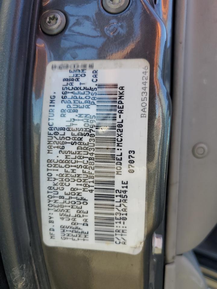 2003 Toyota Avalon Xl VIN: 4T1BF28B43U307995 Lot: 68122215