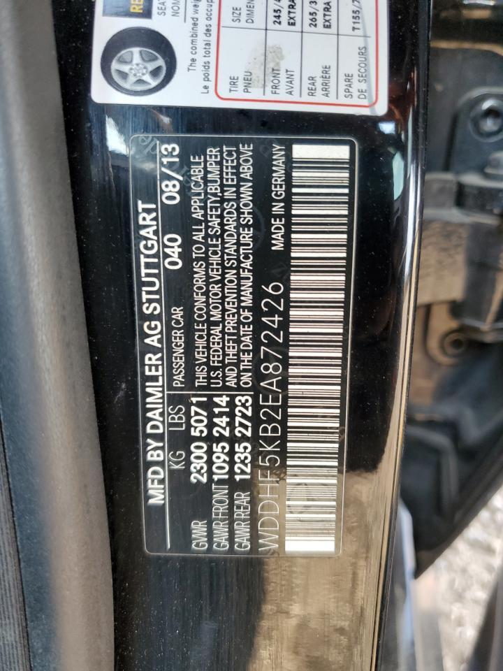 2014 Mercedes-Benz E 350 VIN: WDDHF5KB2EA872426 Lot: 68554425