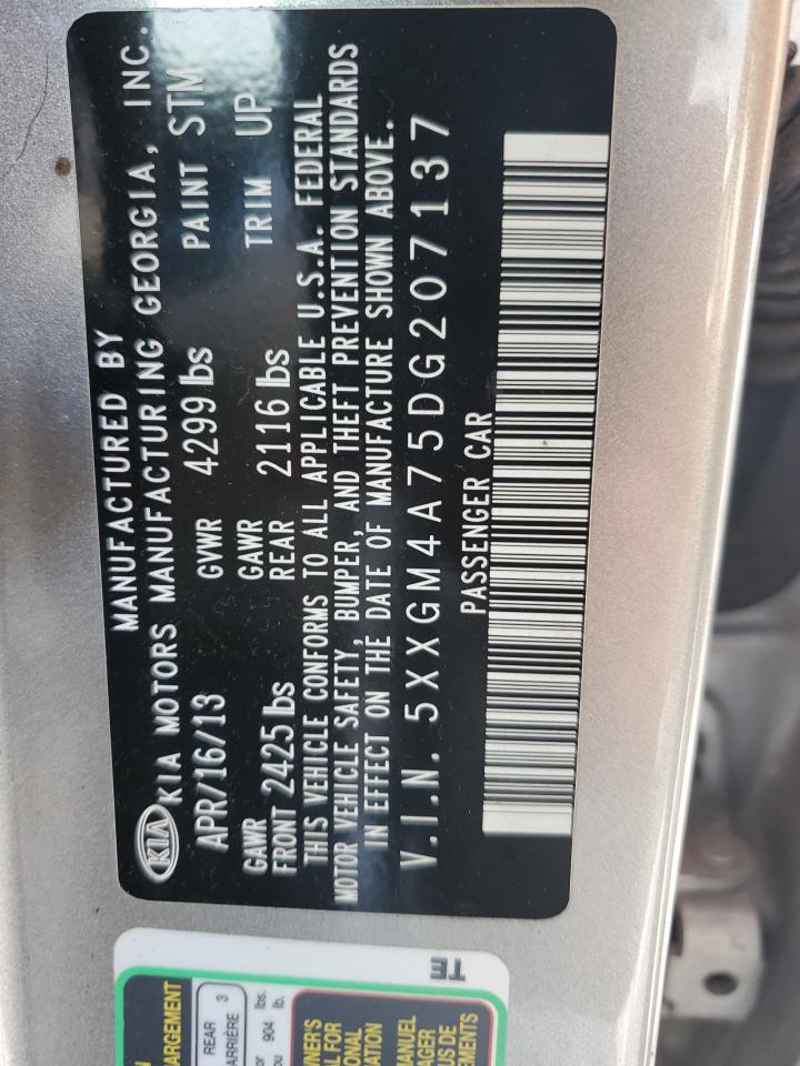 2013 Kia Optima Lx VIN: 5XXGM4A75DG207137 Lot: 68780805