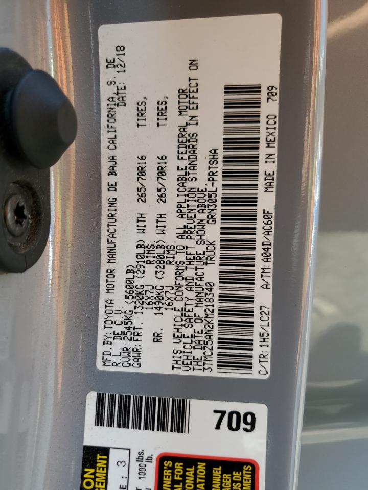 2019 Toyota Tacoma Double Cab VIN: 3TMCZ5AN2KM218340 Lot: 68961115