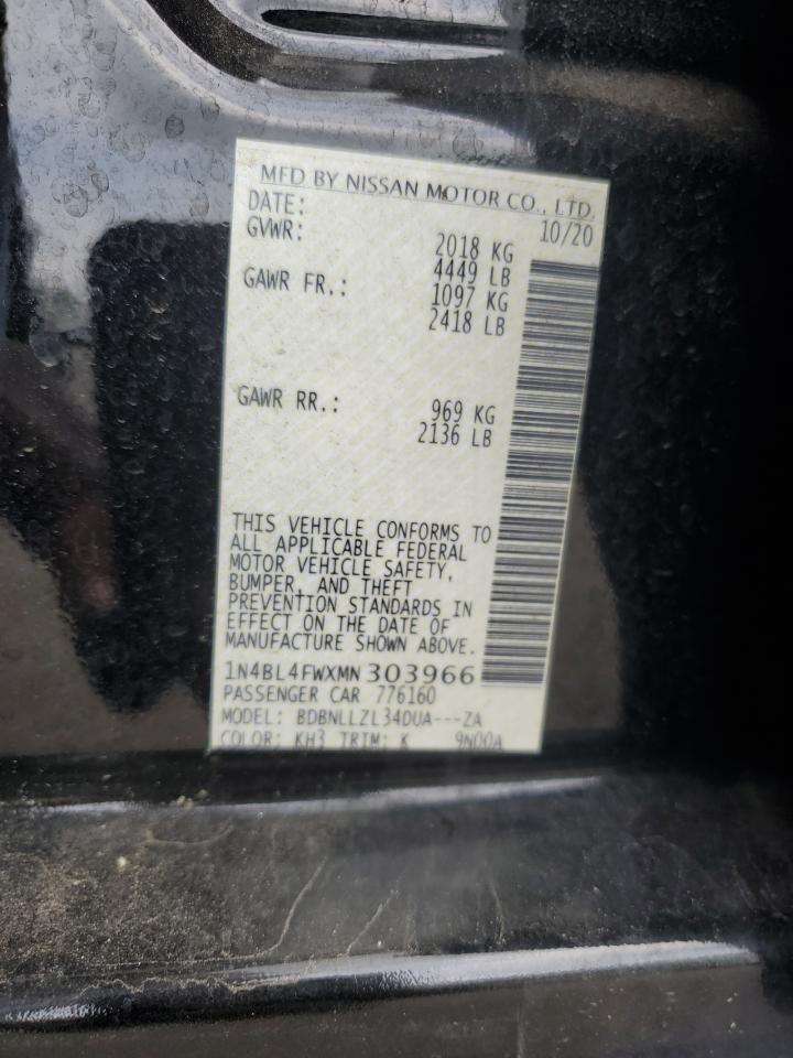 2021 Nissan Altima Platinum VIN: 1N4BL4FWXMN303966 Lot: 69037955