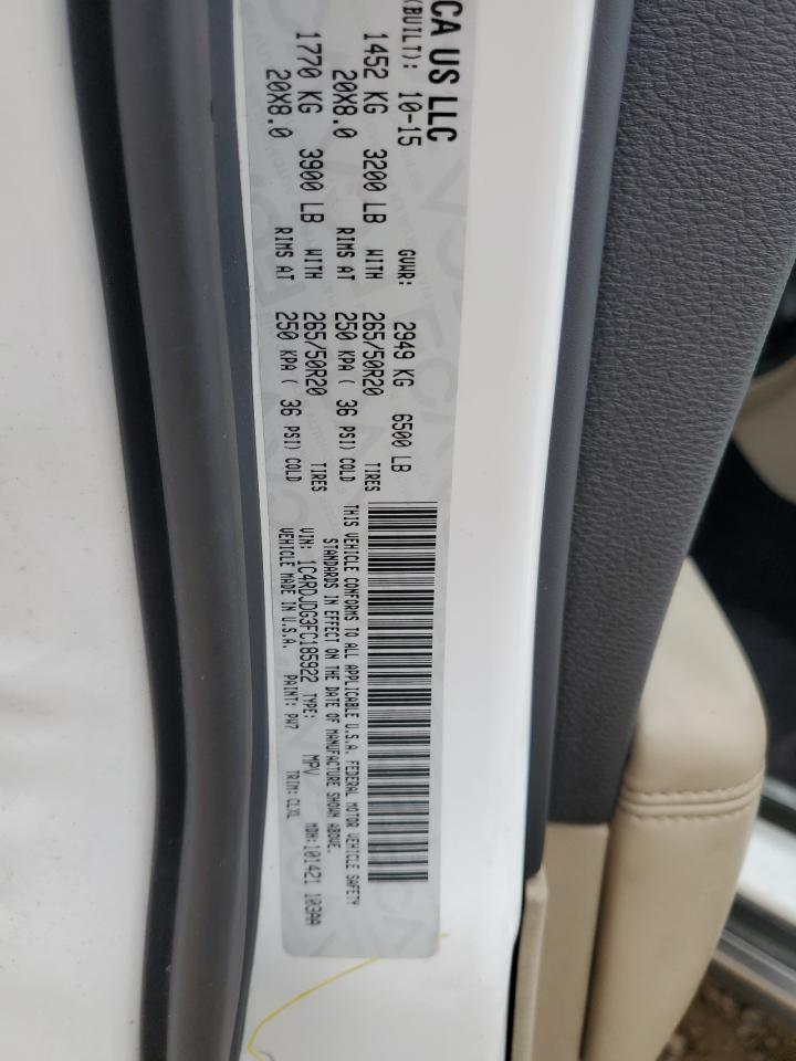 2015 Dodge Durango Limited VIN: 1C4RDJDG3FC185922 Lot: 68748295