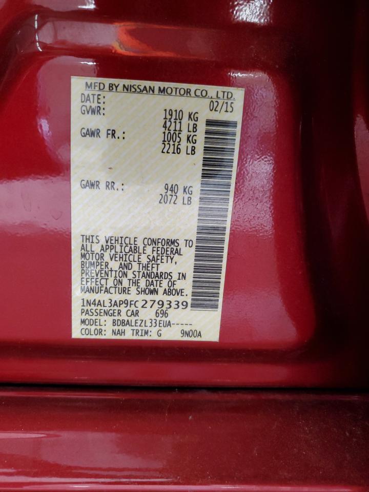 2015 Nissan Altima 2.5 VIN: 1N4AL3AP9FC279339 Lot: 70838415