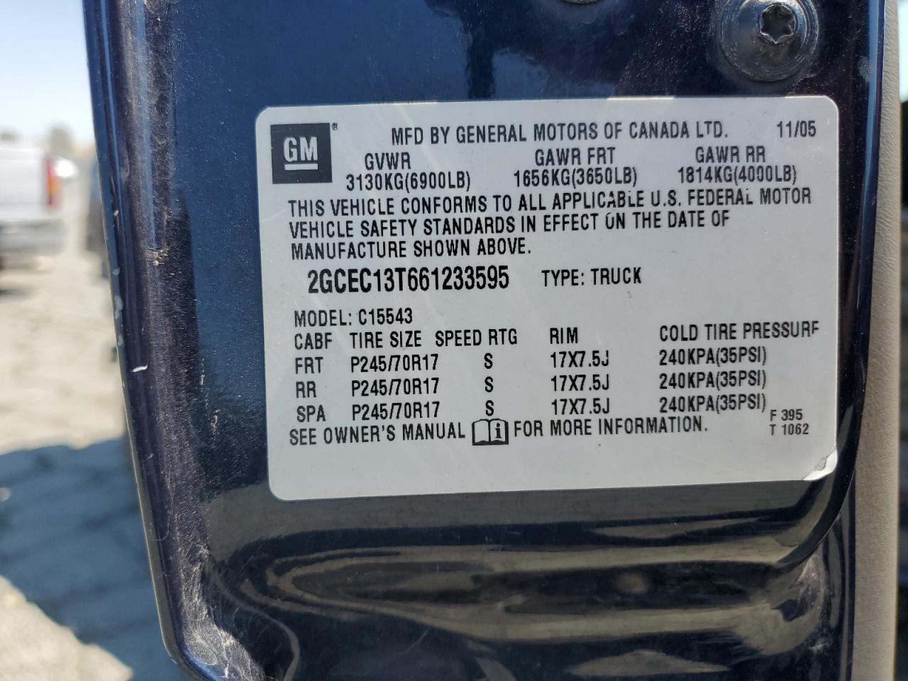 2006 Chevrolet Silverado C1500 VIN: 2GCEC13T661233595 Lot: 68555285