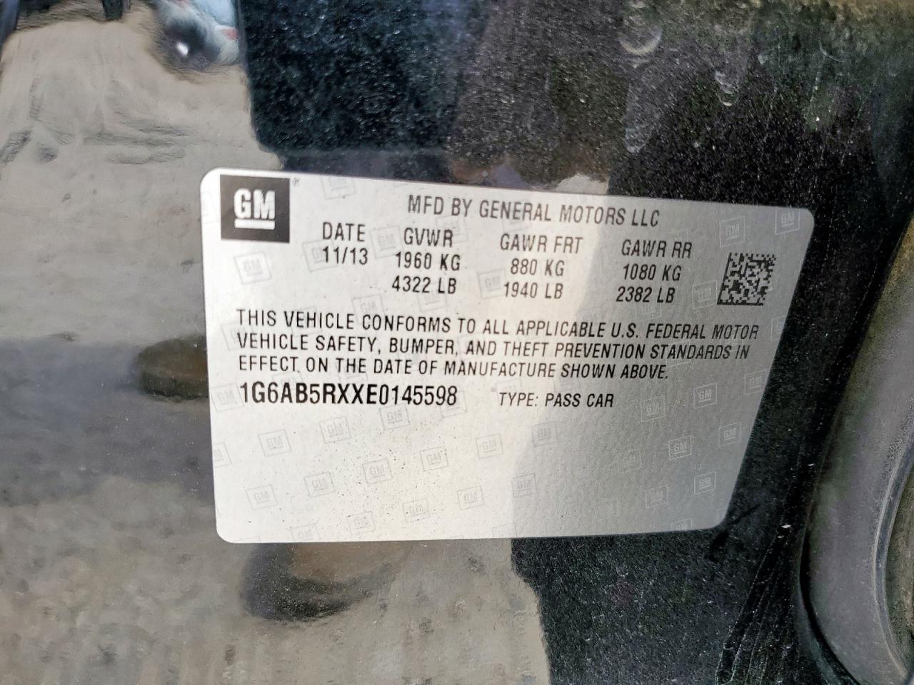 2014 Cadillac Ats Luxury VIN: 1G6AB5RXXE0145598 Lot: 70132425