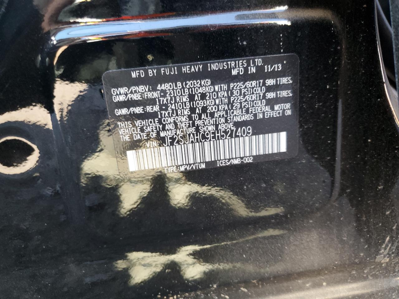 2014 Subaru Forester 2.5I Limited VIN: JF2SJAHC9EH527409 Lot: 69883105