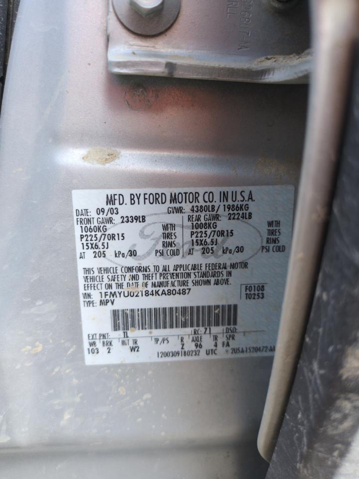 2004 Ford Escape Xls VIN: 1FMYU02184KA80487 Lot: 68494535