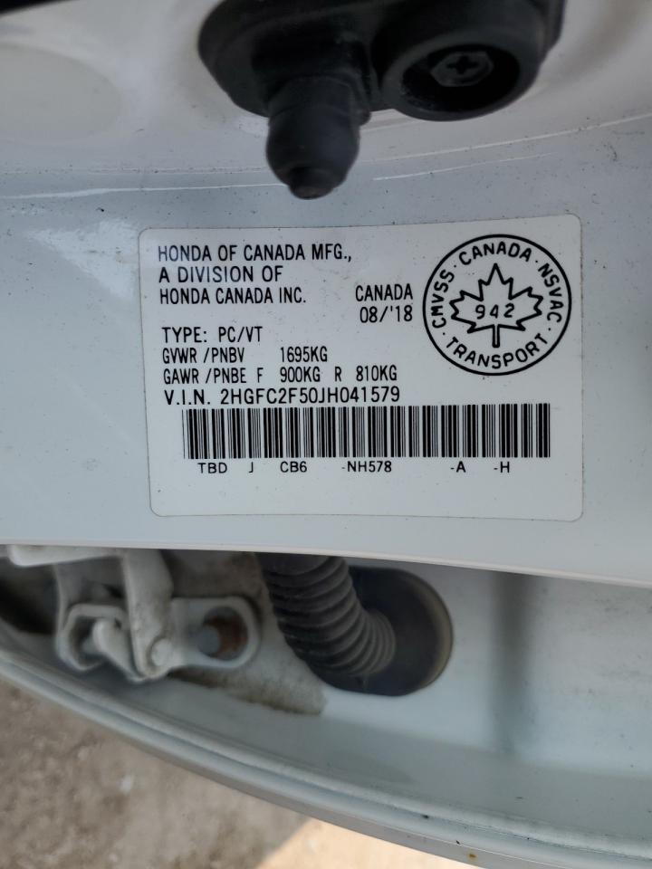 2018 Honda Civic Lx VIN: 2HGFC2F50JH041579 Lot: 66769325