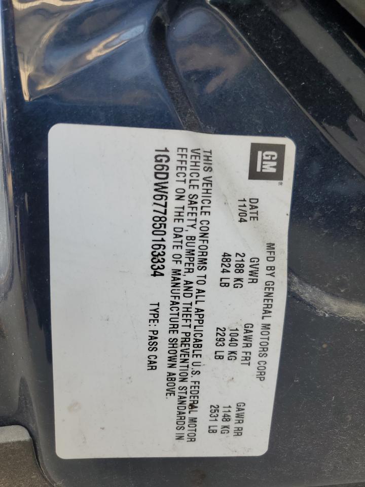 2005 Cadillac Sts VIN: 1G6DW677850163334 Lot: 66694615