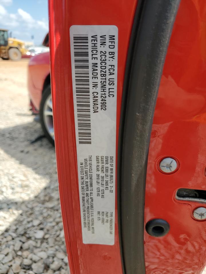 2022 Dodge Challenger R/T VIN: 2C3CDZBT5NH124902 Lot: 69599545