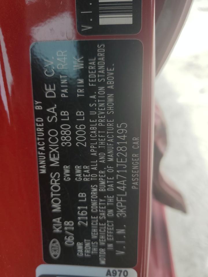 2018 Kia Forte Lx VIN: 3KPFL4A71JE281495 Lot: 70159465