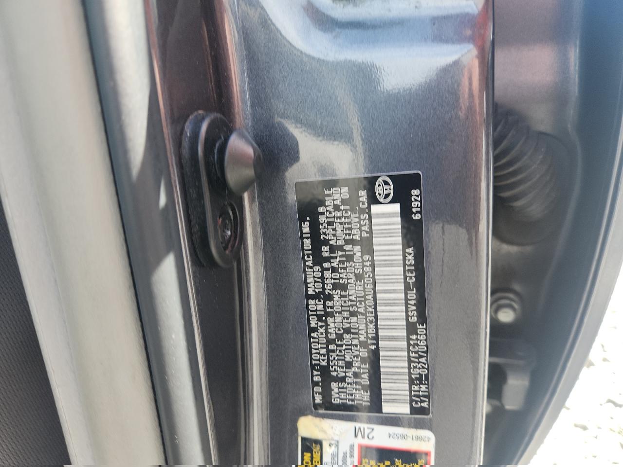 2010 Toyota Camry Se VIN: 4T1BK3EK0AU605849 Lot: 69266205