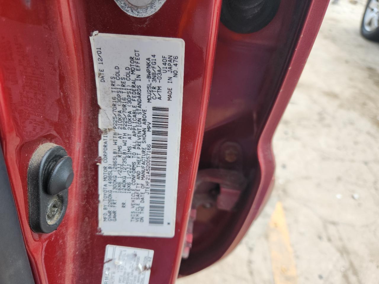 2002 Toyota Highlander Limited VIN: JTEHF21A520057166 Lot: 70727805