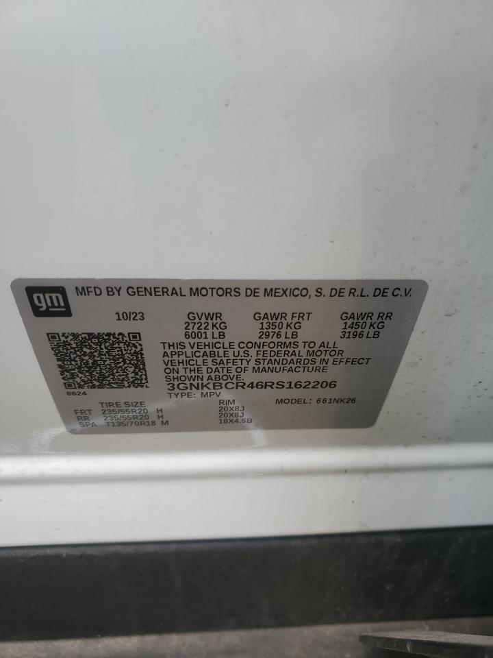 2024 Chevrolet Blazer 2Lt VIN: 3GNKBCR46RS162206 Lot: 67253635