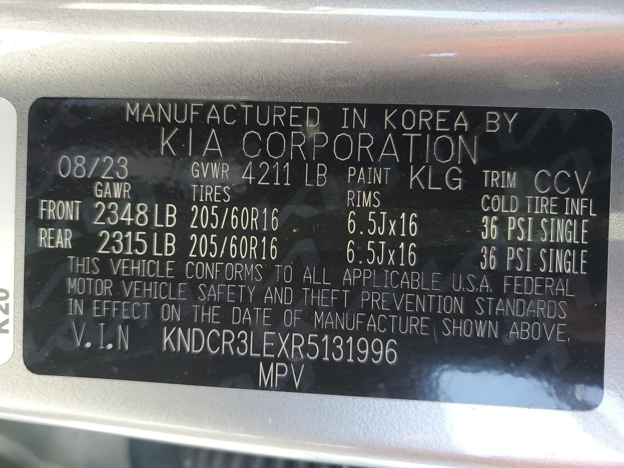 2024 Kia Niro Ex VIN: KNDCR3LEXR5131996 Lot: 70139565