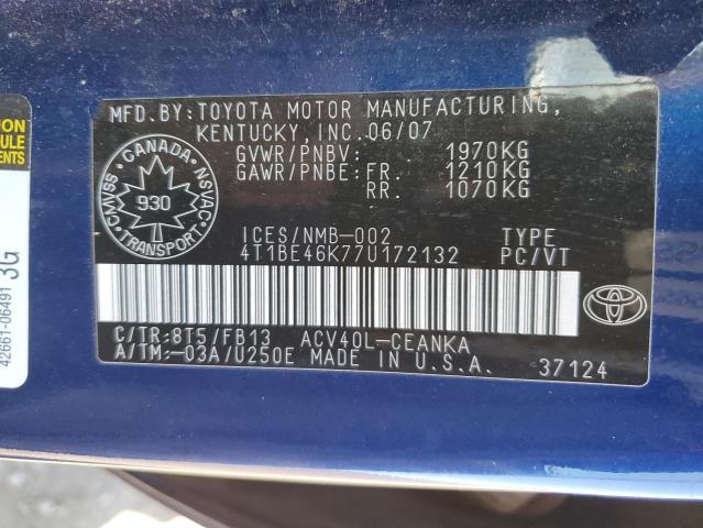 2007 TOYOTA CAMRY CE  